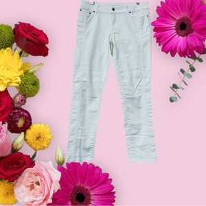 PRANA White Mid-Rise  Crppep Capri-Style Organic Cotton Blend  Pants